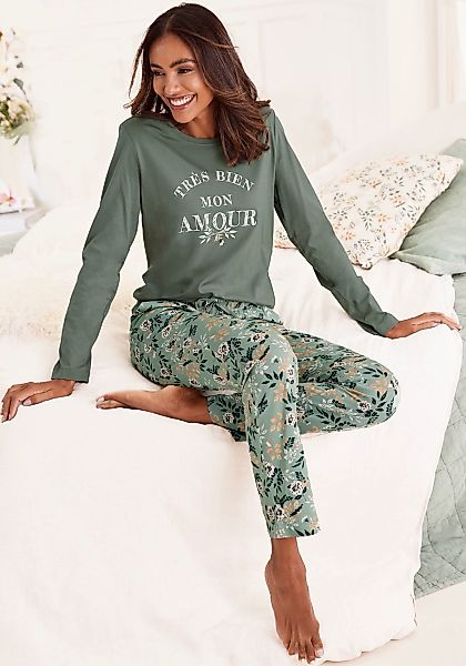 Vivance Dreams Pyjama 2-teilig, 2 tlg. mit romantischem Blumendruck günstig online kaufen