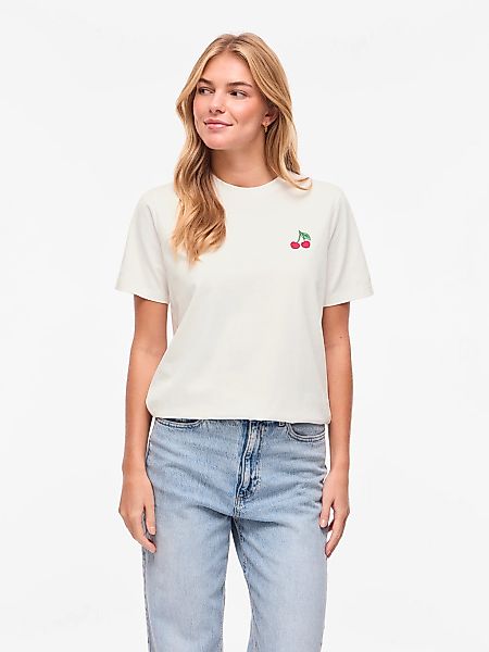 Vila Kurzarmshirt "VISYBILLA CHERRY O-NECK S/S TOP/PB/LC" günstig online kaufen