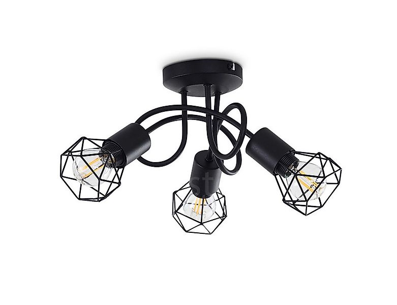 hofstein Deckenleuchte Decken Lampen schwarz Wohn Schlaf Zimmer Raum Leucht günstig online kaufen