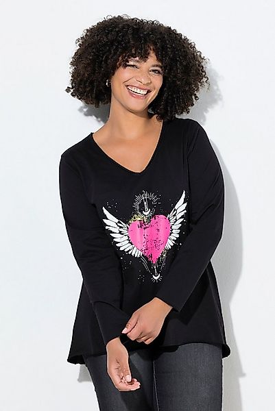 Angel of Style T-Shirt Langarmshirt A-Linie Herz-Motiv günstig online kaufen