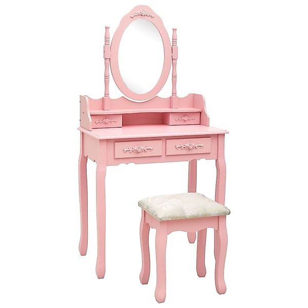 vidaXL Schminktisch Schminktisch-Set mit Hocker Rosa günstig online kaufen