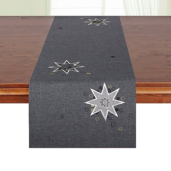 Delindo Lifestyle Tischläufer Weihnachtssterne (1-tlg), Glattes günstig online kaufen