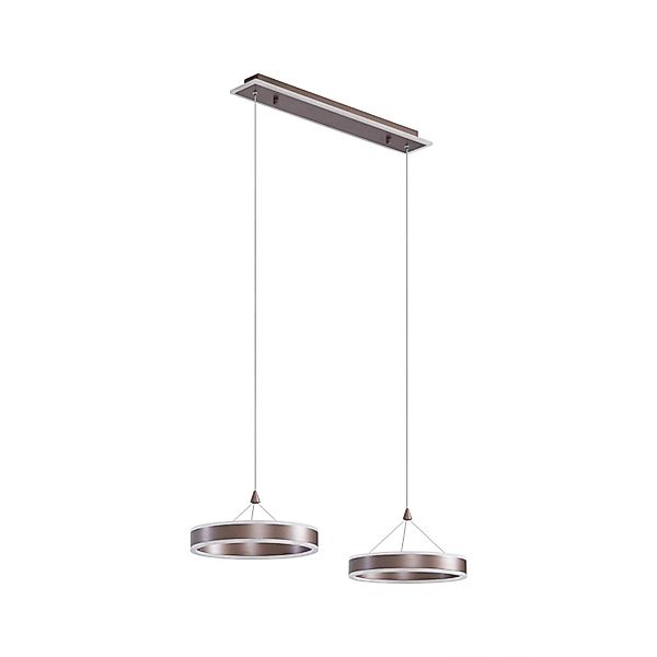 Lucande LED Kolo 10020119 Dimmbar Modern in Braun 2-flammig Wohnzimmerleuch günstig online kaufen