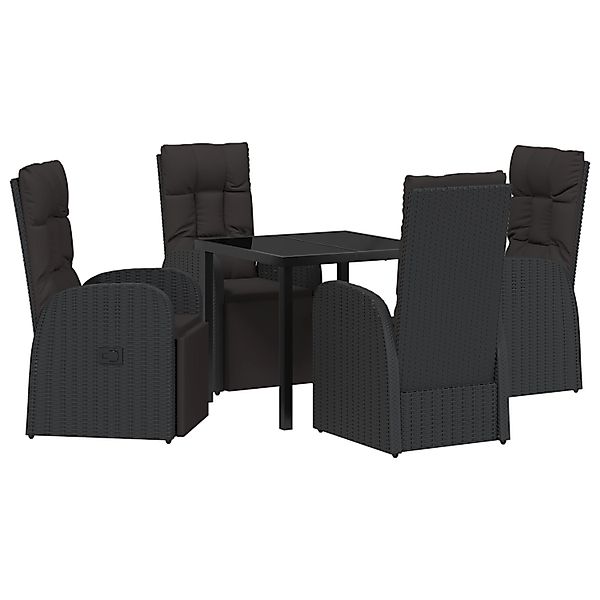 vidaXL Garten Essgruppe mit Kissen 5-Tlg Schwarz Poly Rattan 3379528 günstig online kaufen