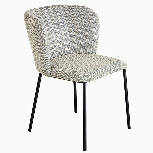 riess-ambiente Esszimmerstuhl LYON blau kariert / günstig online kaufen