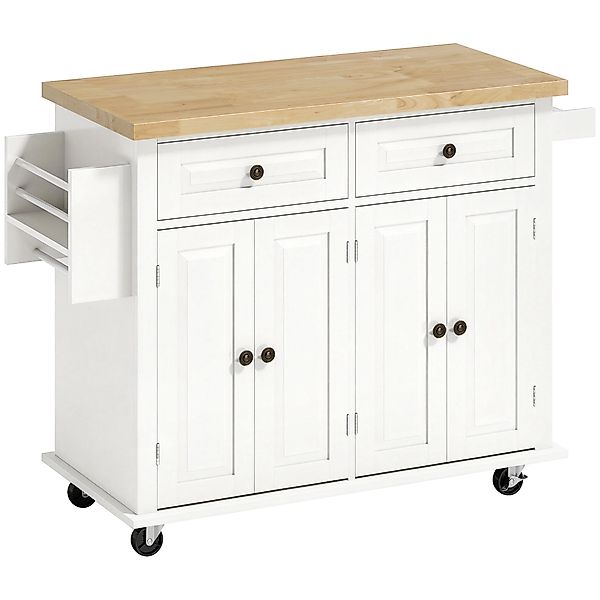 HOMCOM Küchenschrank Küchenregal mit Rollen Schublade und verstellbares Reg günstig online kaufen