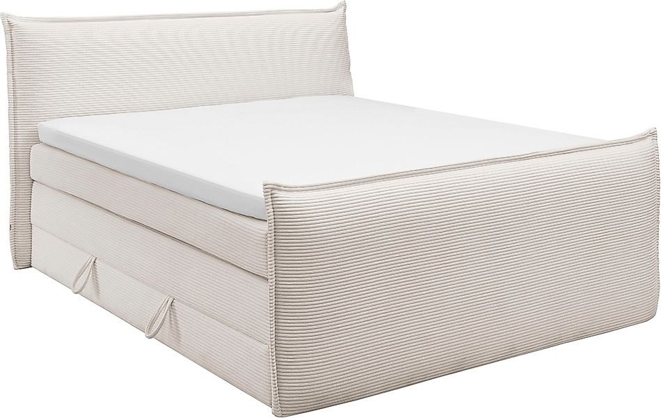 set one by Musterring Boxspringbett "Florida" in modernem Cord-Bezug, mit B günstig online kaufen