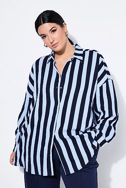 Studio Untold Hemdbluse Hemdbluse oversized Musselin Streifen Langarm günstig online kaufen