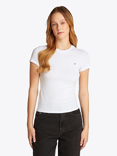 Tommy Jeans Kurzarmshirt "TJW SLIM C-NECK TEE" mit Logo-Stickerei günstig online kaufen