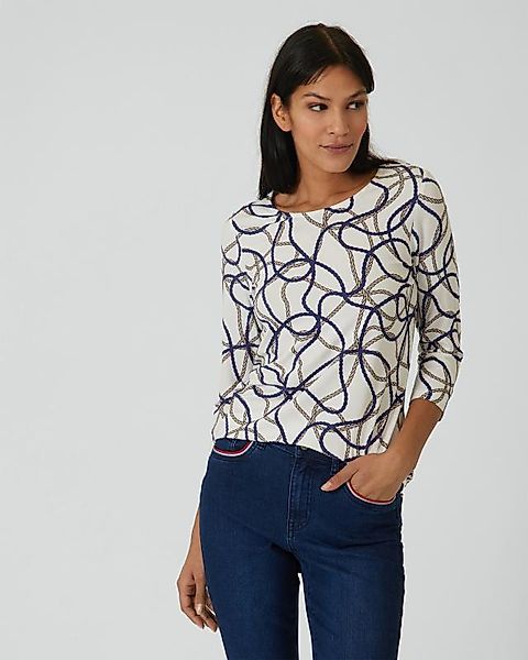 Fiora Blue Shirt mit Allover-Print günstig online kaufen