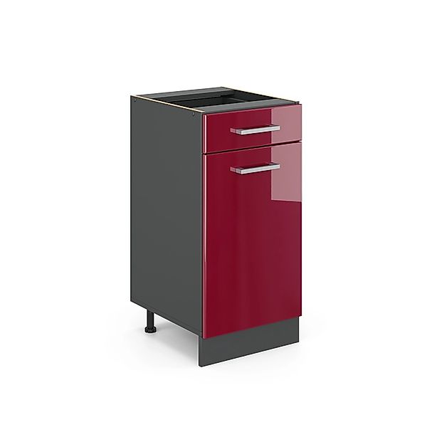 Vicco Küchenunterschrank R-Line Bordeaux Hochglanz/Anthrazit 40 cm ohne Arb günstig online kaufen