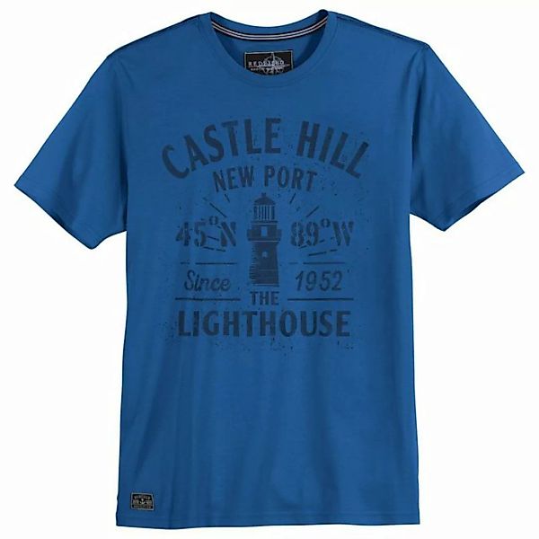 redfield Rundhalsshirt Große Größen Herren Redfield T-Shirt blau Castle Hil günstig online kaufen