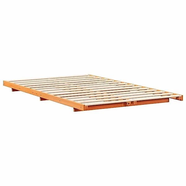 vidaXL Bodenbettgestell Wachsbraun 120 x190 cm Massivholz Kiefer 873084 günstig online kaufen