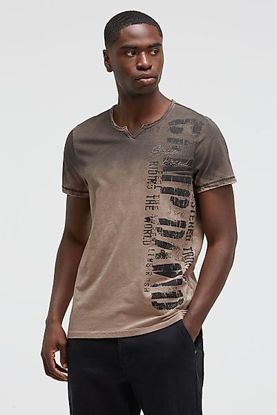 CAMP DAVID Rundhalsshirt mit Used-Kanten günstig online kaufen