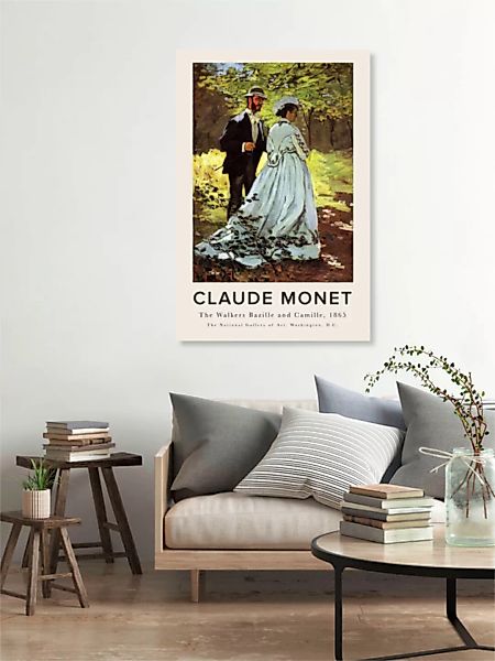 Poster / Leinwandbild - Claude Monet - The Walkers Bazille And Camille günstig online kaufen
