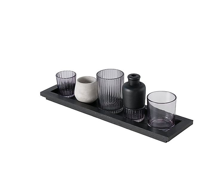 BOLTZE Windlicht Tablett mit Windlichter und Vasen 6tlg. NOLAN günstig online kaufen