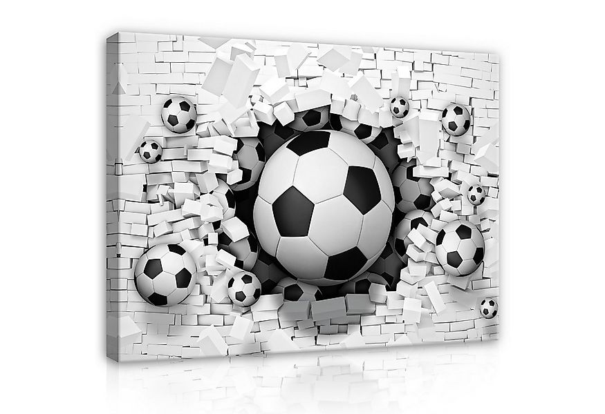 Wallarena Leinwandbild Kinderzimmer Fußball Jungen Wandbild Wand Deko Leinw günstig online kaufen