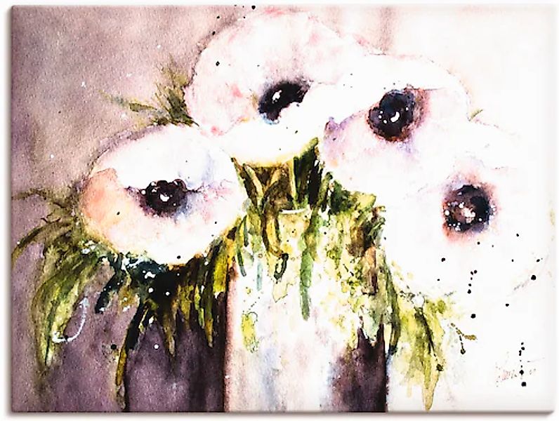 Artland Leinwandbild »Lila Mohn in Vase« Blumen 1 Stk. tlg. auf Keilrahmen günstig online kaufen