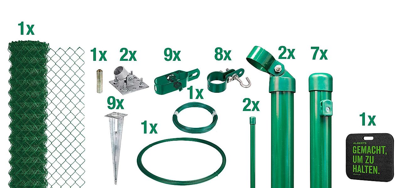 Alberts Maschendrahtzaun, (Set), Höhe: 80-200cm, Gesamtlänge: günstig online kaufen