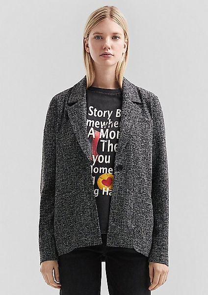 QS Jackenblazer Indoor-Blazer Melierter Blazer aus Interlockjersey günstig online kaufen
