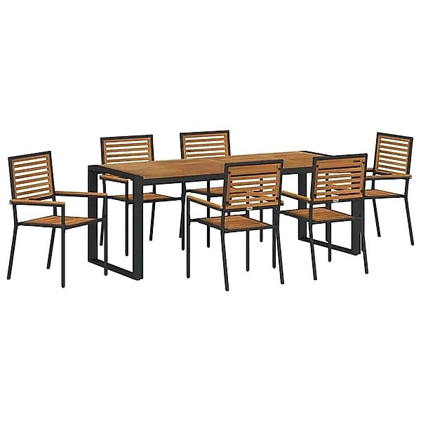 vidaXL Garten Essgruppe 7-Tlg Schwarz Poly-Rattan 3365484 günstig online kaufen