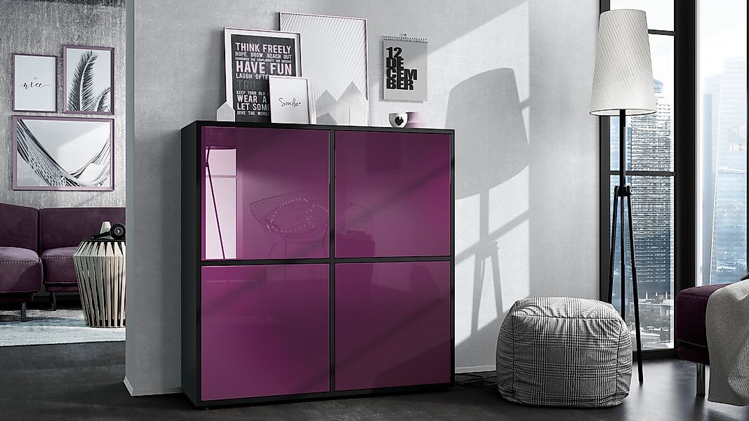 Vladon Highboard Cuba V2 (Schrank, 104 x 105,5 x 35,5 cm Sideboard mit 8 Fä günstig online kaufen