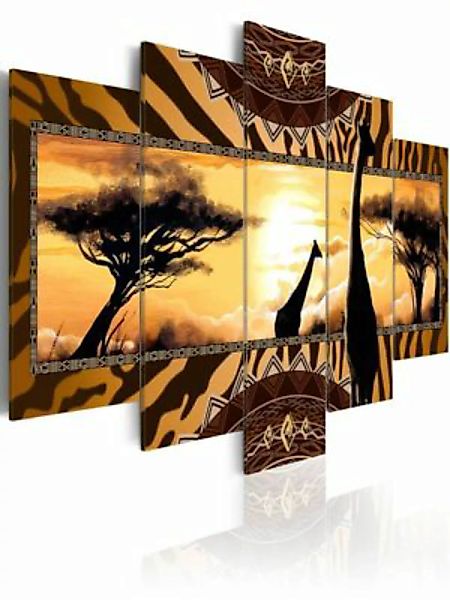 artgeist Wandbild African giraffes mehrfarbig Gr. 200 x 100 günstig online kaufen