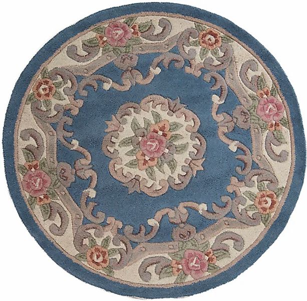 FLAIR RUGS Wollteppich »Aubusson« rund 10 mm Höhe Wolle, Teppich, Wohnzimme günstig online kaufen