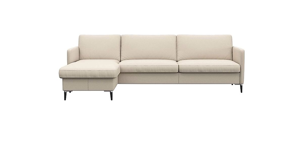 FLEXLUX Ecksofa "Fiore, L-Form" schmale Armlehnen, Kaltschaum, Füße Alu+sch günstig online kaufen