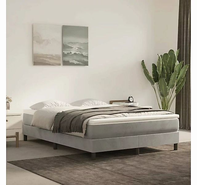 furnicato Bett Bettgestell Hellgrau 140x200 cm Samt günstig online kaufen