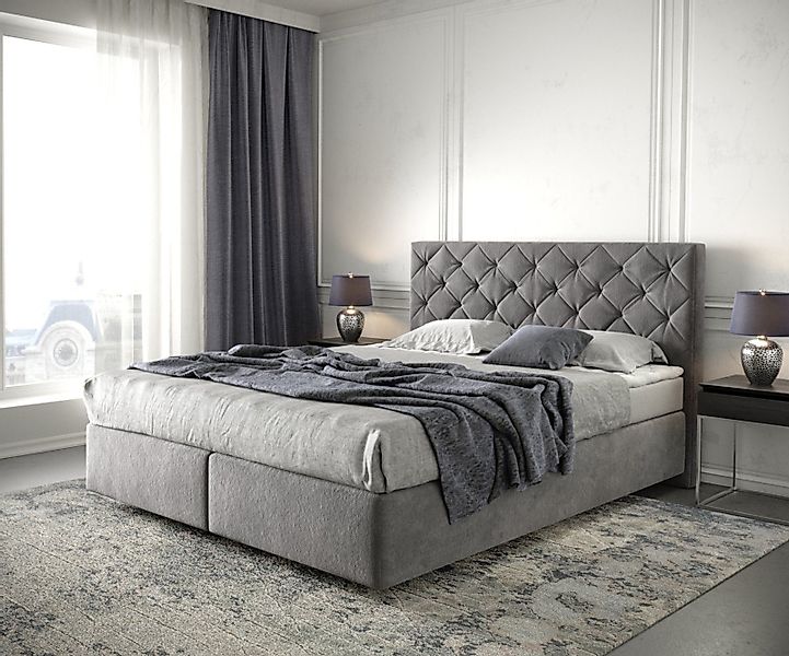 DELIFE Boxspringbett Dream-Great, Mikrofaser Taupe 160x200 günstig online kaufen