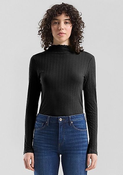 QS Langarmshirt T-Shirt Shirt mit Ajourmuster günstig online kaufen