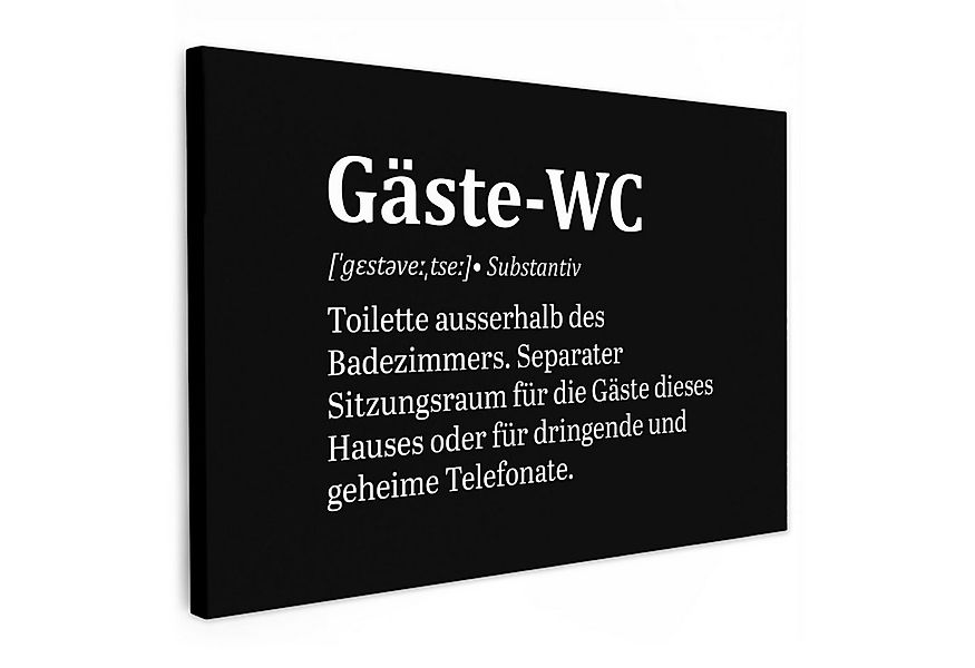 OneMillionCanvasses® Leinwandbild Zitat - Gäste-wc - Definition - Schwarz - günstig online kaufen