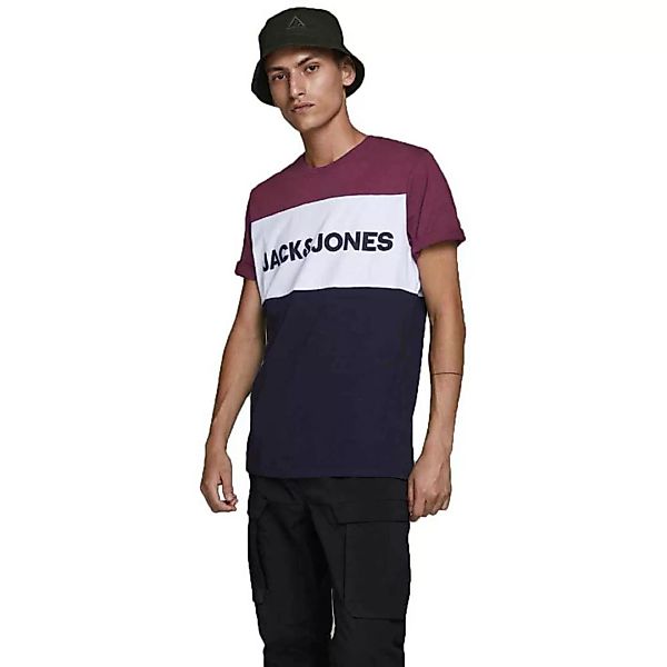 Jack & Jones Logo Blocking Kurzärmeliges T-shirt XS Port Royale / Slim Fit günstig online kaufen