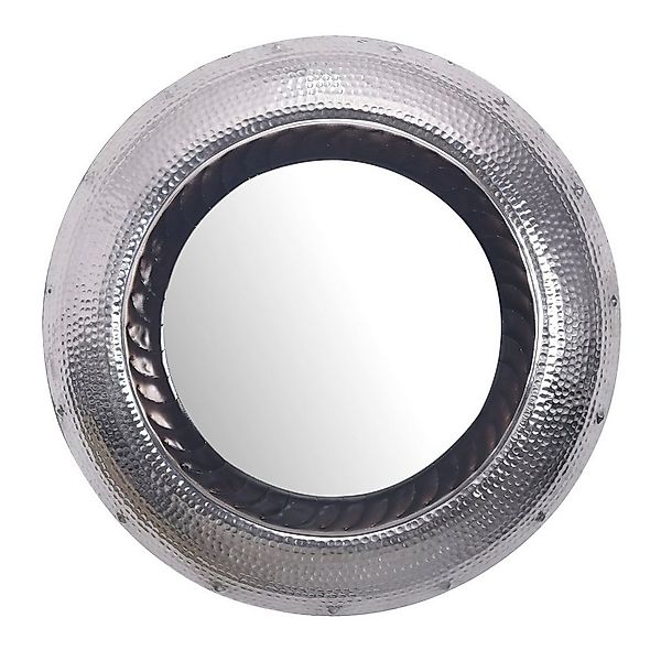 FINEBUY Wandspiegel (Dekospiegel Wand Hammerschlag, Silber Metall 74 cm), F günstig online kaufen