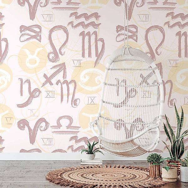 PROFHOME 391991-GU Fototapete Design Matt Creme Gelb Rosa Braun 1,59 m x 2, günstig online kaufen