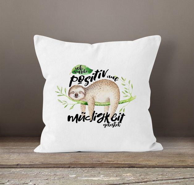 MoonWorks Dekokissen Kissenbezug Faultier Faultier Ich günstig online kaufen