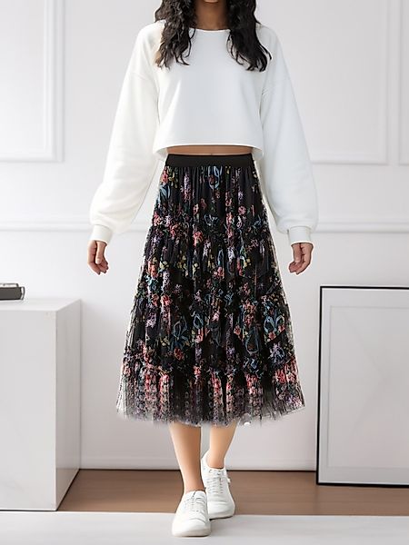 DEBAIJIA Meshrock Damen Elastischer mit Tüll günstig online kaufen