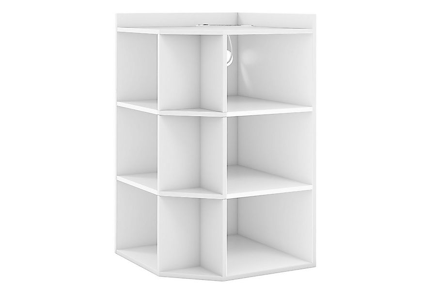 COSTWAY Bücherregal, mit 9 Fächern, 2 USB-Anschlüssen & 4 Steckdosen günstig online kaufen