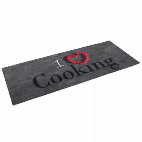 Pergamon Küchenläufer Teppich Trendy I Love Cooking Teppichläufer grau Gr. günstig online kaufen