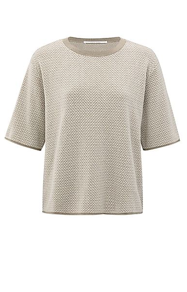 YAYA Rundhalspullover T-Shirt mit Zickzackmuster günstig online kaufen
