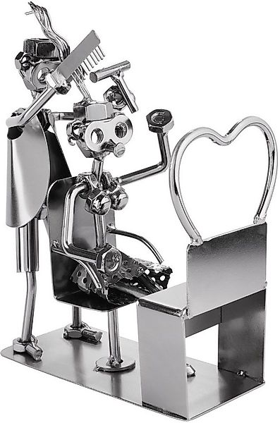 BRUBAKER Dekofigur Metallskulptur Schraubenmännchen Friseur Friseurin (1 St günstig online kaufen