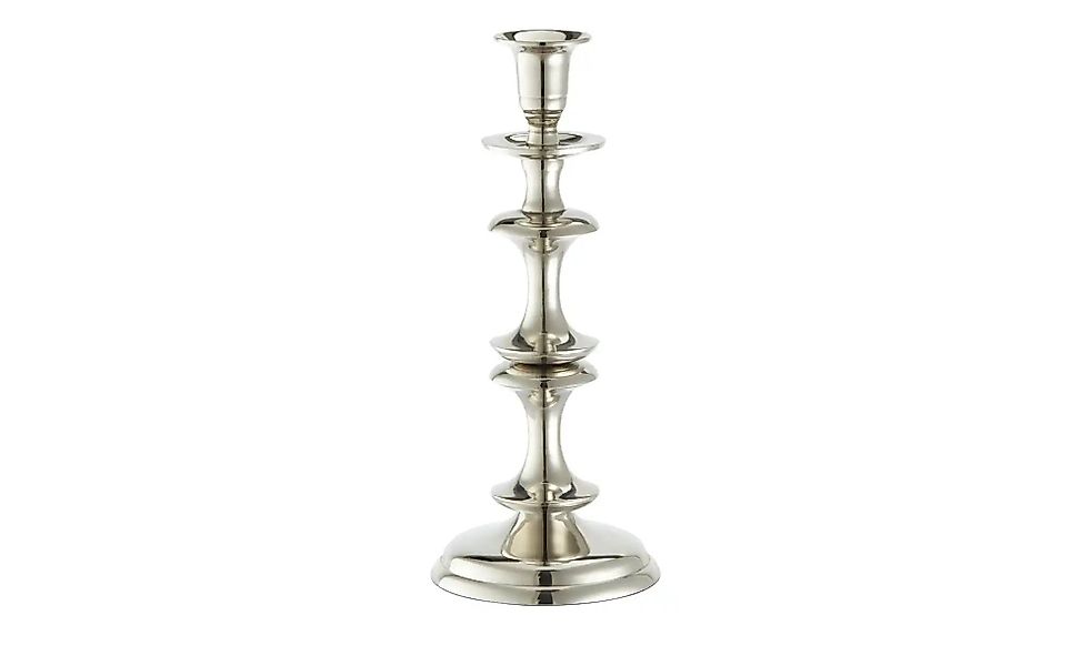 HOME STORY Kerzenständer   ¦ silber ¦ Aluminium ¦ Maße (cm): B: 12 H: 28 T: günstig online kaufen
