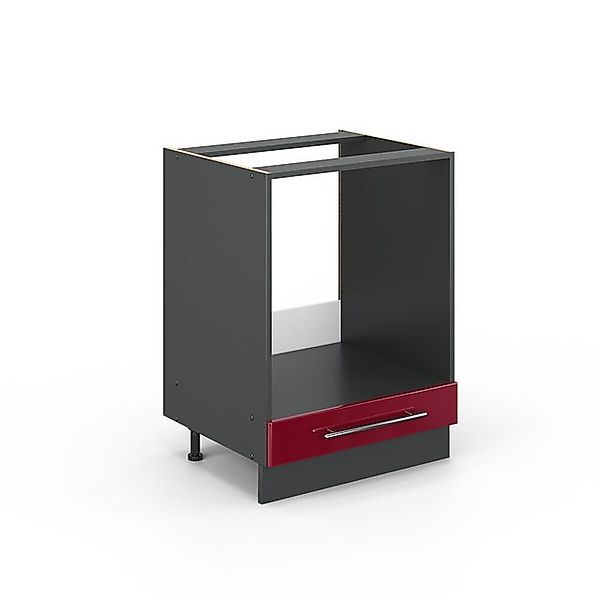Vicco Herdumbauschrank Fame-Line, Bordeaux Hochglanz/Anthrazit, 60 cm, AP A günstig online kaufen