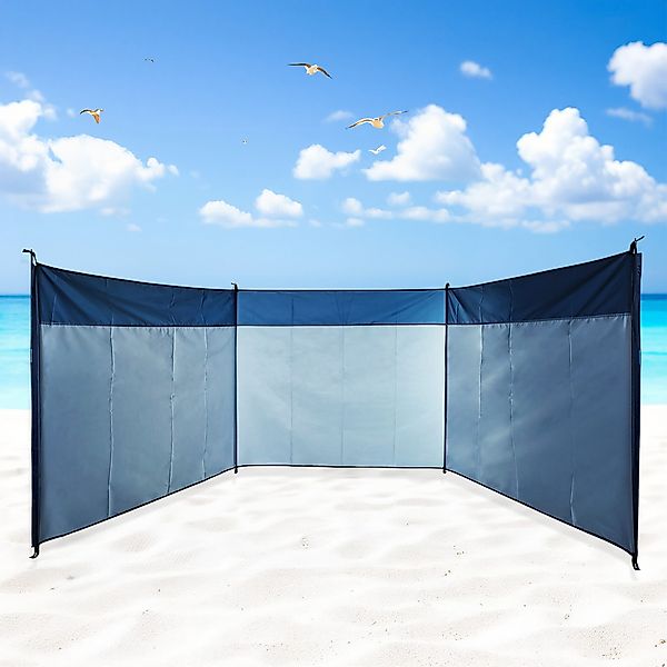 Spetebo Windschutz Strand Sichtschutz blau mit günstig online kaufen