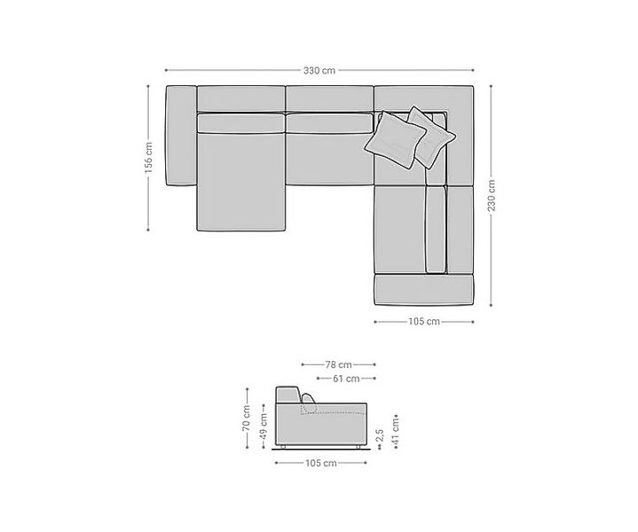 DELIFE Big-Sofa Sirpio, L Lederimitat Vintage Anthrazit 330x230 cm Recamier günstig online kaufen