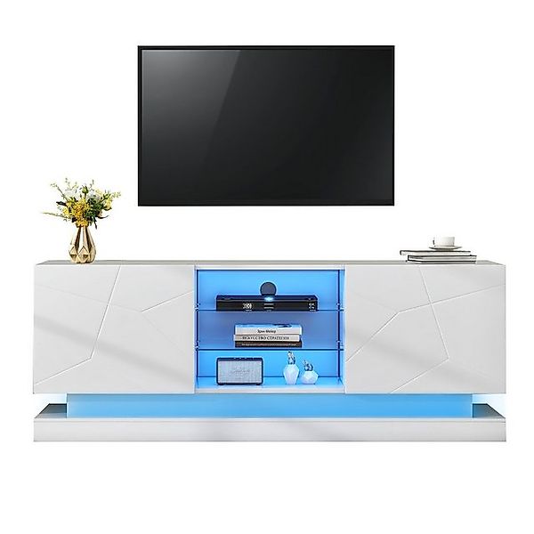 Thanaddo TV-Schrank TV-Schrank mit verstellbaren Glasböden für stilvolle Au günstig online kaufen