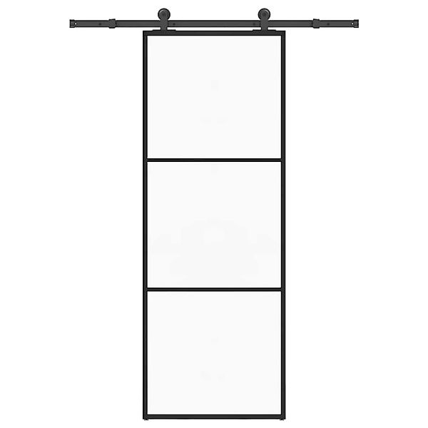 vidaXL Schiebetür mit Beschlag 76x205 cm ESG-Glas & Aluminium 3332803 günstig online kaufen