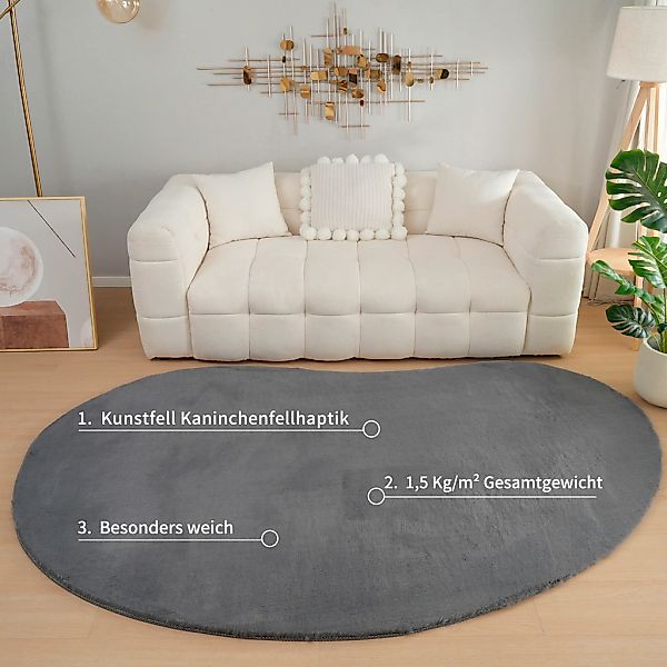 Bruno Banani Hochflor-Teppich "Rabbit 2 Bean, Kunstfell Teppich, Modern, be günstig online kaufen