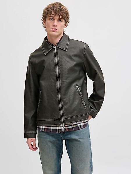 Jack & Jones Bikerjacke "JJECASABLANCA PU JACKET NOOS", ohne Kapuze, mit Fr günstig online kaufen